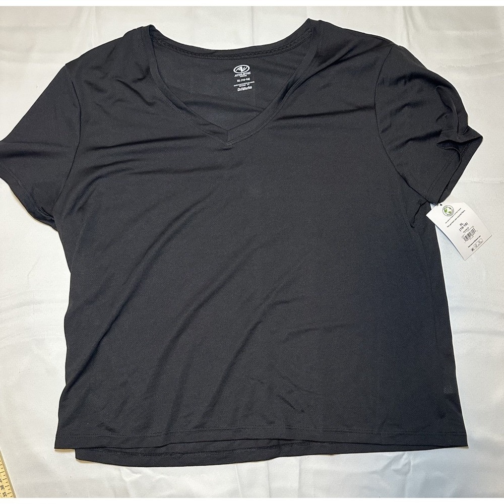 Athletic Works DriWorks Black Active Tee Women's XL 16-18 NWT Moisture Wicking